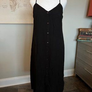 7 For All Man Kind Black Midi Slip Dress